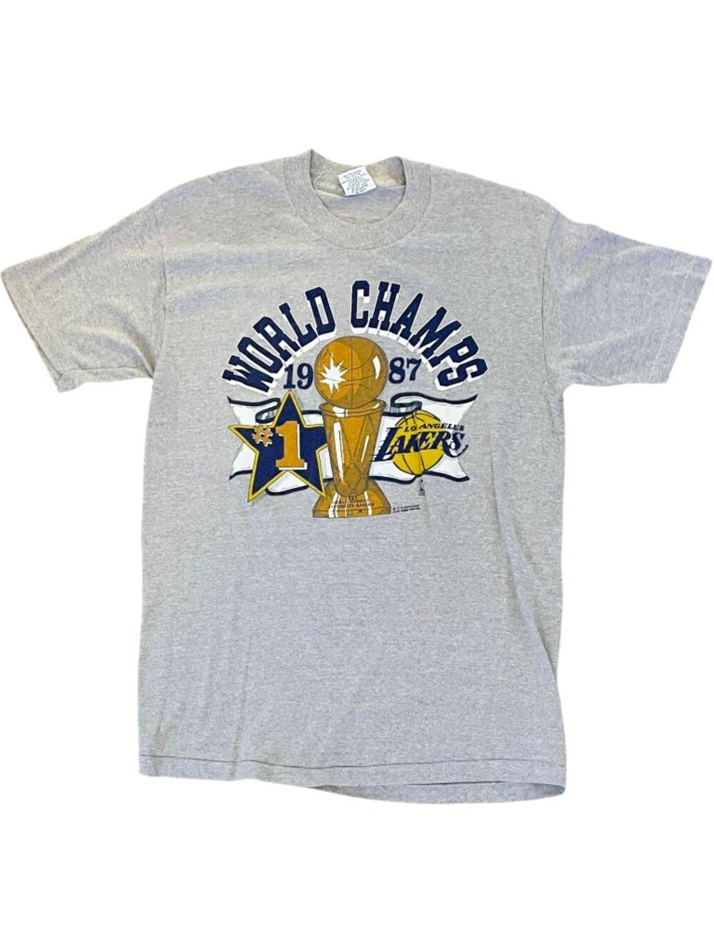 Los Angeles Lakers World Champs 1987 - Vintage Single Stitch Shirt - Large